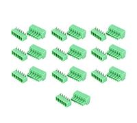 10 pares de bloques de terminales de 6 pines, accesorios eléctricos, terminales de conexión macho y hembra, bloque de terminales de tornillo PCB 15 EDG de 3,81 mm preaislado módulo de distribución
