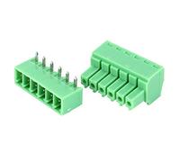 10 pares de bloques de terminales de 6 pines, accesorios eléctricos, terminales de conexión macho y hembra, bloque de terminales de tornillo PCB 15 EDG de 3,81 mm preaislado módulo de distribución