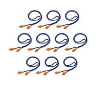 10 pares de tapones para los oídos de silicona con cable, reutilizables, reductores de ruido, con cordón para dormir, estudiar, trabajar, viajar y seguridad, se adaptan a la mayoría de tamaños de oído