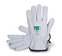 10 Pares Guante Piel Flor Vacuno Gris TB Plus 160IBSZ. Guante Protección Riesgo Mecánico EN388 y Térmico EN407. Guante de Seguridad Certificado CE Categoría II (10)