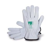 10 Pares TB Guante de Protección Laboral TB Plus 160IBSZ | Guante de Seguridad para Trabajos con Riesgos Mecánicos y Térmicos. Fabricado en Piel Flor Vacuno, Color Gris. Talla 9