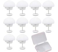 10 Pcs Clip de Edredón, Clips de Fijación para Edredón Clips, Clip Redondo de Seta con Botón, Clip de Fijación para Colchas, Clip de Fijación Antideslizante, Funda Soportes de Edredó, con Caja, Blanco