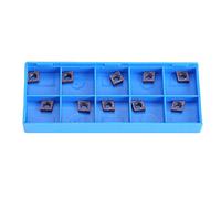 10 Pcs Insertos de Torneado de Torno CNC, Cortador de Insertos de Fresado Insertos de Carburo Herramientas Torno Metal con Caja de Plástico CCMT060204 VP15TF