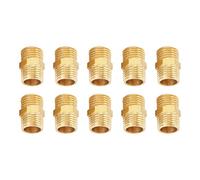 10 piezas 1/4 BSP a 1/4 BSP Rosca Externa Tubo de Latón Conexión de Pezón Hexagonal Adaptador Rápido Conexión de Conexión Conexiones de Tubería