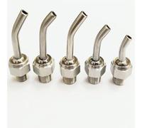 10 piezas 1/8 ", 1/4", 3/8 ", 1/2" PT refrigerante ajustable 304 boquilla de curva de acero inoxidable boquilla de boquilla de agua a alta presió 1/4 Diameter 12.8mm (0.50in) Tube length 20mm(0.79in)