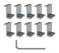 10 Piezas Abrazadera Final Panel Solar Fotovoltaico Aluminio para soporte Montaje 30-40mm Intemperie Kit Instalación(45mm)