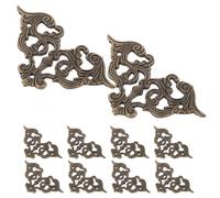10 Piezas Aplique Floral de Hierro Vintage para Esquinas | Decoración Antigua, Acabado Metálico, Uso en Joyeros y Cofres, Estilo Europeo, Pieza Ornamental