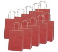 10 Piezas Bolsas Regalo con Asas 26x12x32cm,Bolso de Papel Rojo Viento,Bolsitas Galletas Caramelos de Niños,Regalos para Fiestas Cumpleaños,Navidad,Bodas,Halloween,Bolsas de Regalo Coloridas