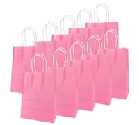 10 Piezas Bolsas Regalo con Asas 26x12x32cm,Bolso de Papel Rosa Intenso,Bolsitas Galletas Caramelos de Niños,Regalos para Fiestas Cumpleaños,Navidad,Bodas,Halloween,Bolsas de Regalo Coloridas