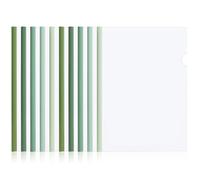 10 Piezas Cubierta de Encuadernación de Informes Plástico A4 en Verde Degradado, Carpeta de Archivos con Barra Deslizante Pastel, Cubierta de Informe A4 con Clip