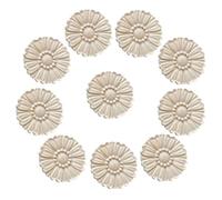 10 Piezas De Apliques Decorativos De Madera Tallada Para Sala De Estar Decoración Del Hogar Muebles Decoración De Madera Calcomanías De Madera Figuras Vintage De 8cm
