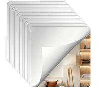 10 piezas de azulejos de espejo autoadhesivos, espejos para pegar 20 x 20 cm, decoración de pared de acrílico autoadhesiva, espejos adhesivos para armarios, paredes y baños