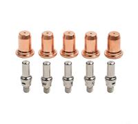 10 piezas de cortadores de plasma consumibles para ipt-60 para Everlast PowerPlasma 50S/60S y PowerPro 205S/256S, PT-60, boquilla de quemador de 0,1 mm y juego de electrodos de cobre para trabajar