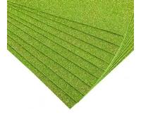 10 piezas de papel de esponja brillante con purpurina, papel de espuma gruesa divertido para cumpleaños, color verde