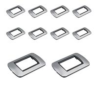 10 Piezas de Placa de Pared de Plástico Ovalada, 3 Posiciones por Caja 503, Compatible con Bticino Living Light, Color Gris/Plata, Serie MBL