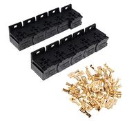 10 piezas de soporte conector enchufes relé automotriz 30A-80A 5 pines con 50 terminales 6,3mm