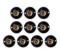 10 piezas E14 Soporte de lámpara de rosca para base de fijación de bombilla Edison PBT material ignífugo seguro y práctico negro y blanco (negro)