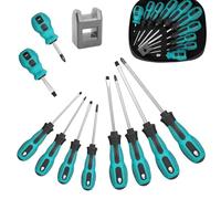 10 Piezas Juego de Destornilladores Magnéticos Profesionales, Destornillador Plano, Estrella, Precision Screwdriver Set con Caja de Almacenamiento