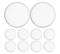 10 Piezas Malla para Parrilla de Barbacoa Desechable de 30cm | Hierro Plata, Superficie Lisa sin Rebabas, Fácil Limpieza, No se Deforma, Uso en Senderismo y Picnic