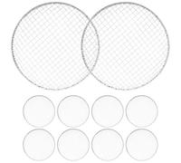 10 Piezas Red para Barbacoa Desechable de Hierro de 34,5cm | Malla Plegable Orificios, Superficie Lisa sin Rebabas, Plata, para Bbq y Senderismo, Fácil de Limpiar