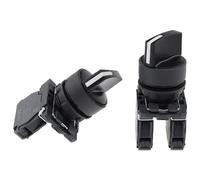 10 piezas XB5 2 engranajes 3 posiciones perilla de plástico autoblocante reinicio selector NC NO manija estándar interruptor de botón pulsador 22 mm AD33 AD21 ZB5(2 gear,Self reset,2NO)