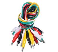 10 pinzas de cocodrilo con cable, cables de prueba con pinzas de cocodrilo, cable de prueba de doble extremo (50 cm)