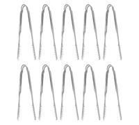 10 pinzas para hielo, pinzas para alimentos de acero inoxidable, fáciles de limpiar, agarre fuerte, versátiles para fiestas, cocina, parrilla, barbacoa y bar (17,6 CM)