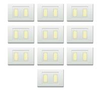 10 placas, 2 módulos/espacios espaciados, compatible con BTicino Magic, blanco y blanco, placa cuadrada, rectangular, plástico de alta calidad, 100% compatible con soportes y módulos originales