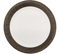 10 Platos de purpurina negro/oro de cartón - 23 cm
