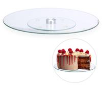 10 platos para tartas, giratorios 360º, diámetro 30 cm, para servir y decorar, ideal para pasteles, con base giratoria redonda, de vidrio transparente