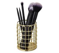 10 portalápices de alambre, redondos, para brochas de maquillaje, diseño moderno, para escritorio, altura x diámetro: 10 x 8 cm, color dorado