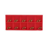 10 puntas de carburo CNC, inserciones de carburo CNC, herramienta de torneado de torno cortador de cuchillas con caja, para acabado de acero inoxidable, semiacabado y mecanizado en desbaste