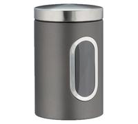 10 recipientes herméticos, de 1,4 litros, con tapa y ventana transparente, para almacenar café, harina, pasta, etc. Ideales para la cocina, de metal, color gris