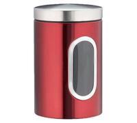 10 recipientes herméticos de 1,4 litros, con tapa y ventana transparente, para almacenar café, harina, pasta, etc. Ideales para la cocina, hechos de metal, color rojo