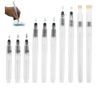 10 Rotuladores de Agua,lápices de Acuarela,Pinceles Acuarela Recargables,Pincel de Agua con Depósito Rellenable,bolígrafos de Acuarela y Pinceles de Acuarela Recargables