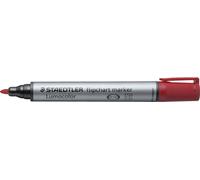 10 rotuladores para pizarras magnéticas Staedtler® 356-2 Lumocolor®, recargables, punta de 2 mm, color rojo