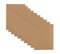 10 sobres de papel kraft A4 con cierre de cuerda, organizador de papel folio, bolsillos portátiles para proyectos, cartera de documentos, bolsa de almacenamiento para facturas, bolsa de recibos para