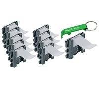 10 soportes de zócalo para apertura de 19 mm + herramienta 3 en 1 soporte de fijación para zócalo, clip de fijación de clip de montaje para cocina