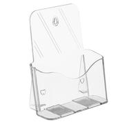 10 soportes para folletos, expositor para folletos tamaño DIN A5, acrílico, de un solo compartimento, para colocar y colgar, soporte mural para folletos, transparente