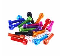 10 tornillos de aluminio DIN912 con cabeza hexagonal M3 M4 M5 M6*6/8/10/12/16/20/25, tornillos de aluminio de colores con cabeza cilíndrica M6x10