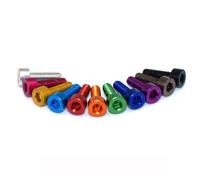 10 tornillos de cabeza hueca hexagonal aleación aluminio M3x6-14, pernos Allen for metalurgia(Rot,M3x8)