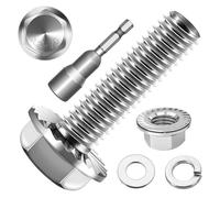10 tornillos hexagonales M8 x 25, brida, acero inoxidable A2 V2A, hexagonal, rosca completa, arandelas, anillos de resorte y tuercas/tornillos surtidos con punta hexagonal magnética