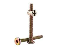 10 tornillos M6 de acero al carbono con hexágono interior para muebles, Belén con tuercas cilíndricas, tuerca de anclaje, elemento de conexión, multiusos, paquete socialme-EU (80 mm)