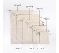 10 Uds. Bolsas de algodón, bolsa con cordón para regalo, caja de regalo, bolsas de embalaje, bolsas de lino para regalo, exhibición de joyería, saco de boda de Navidad, bolsa de arpillera Diy cream wh