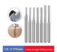 10 Uds. Fresa de extremo de carburo 3.175mm (1/8) vástago 2 flauta ranura recta fresa MDF plástico cortador de madera CNC máquina enrutadora Bit