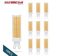 10 Uds G9 lámpara LED AC100V-265V 10W sin parpadeo 76LEDS SMD2835 candelabros de cerámica iluminación de luz para sala de estar bombilla Led
