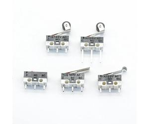 10 Uds Micro interruptor de límite interruptor de botón 1A 125V AC interruptor de ratón 3 pines mango largo brazo de palanca de rodillo SPDT 12*6*6mm TIAIHUA 10 piezas