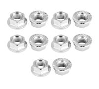 10 Uds. Tuercas Hexagona de Brida M10 X 1.25 Sujetador hexagonal de tuerca hexagonal con rosca fina de tuerca de brida con almohadilla