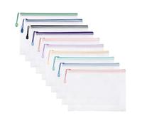 10 unidades A4 A5 o A6 carpeta impermeable A6 con cremallera carpeta de plástico de malla para archivos, cosméticos, deberes y accesorios de viaje, A4-10pcs, moderno