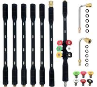 10 unidades de extensión de lavadora de alta presión con adaptador compatible para Karcher K Series, 4000PSI Tools, 1/4 pulgadas Quick Connect, con 6 puntas de boquilla (varita de extensión)